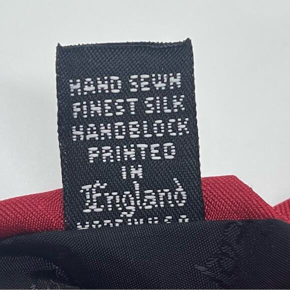 Robert Talbot Red Blue Paisley Pure Silk Career Office Necktie NWOT - Picture 5 of 7